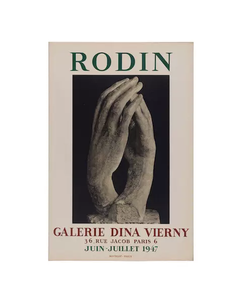 Affiche de l'exposition Rodin 1947
